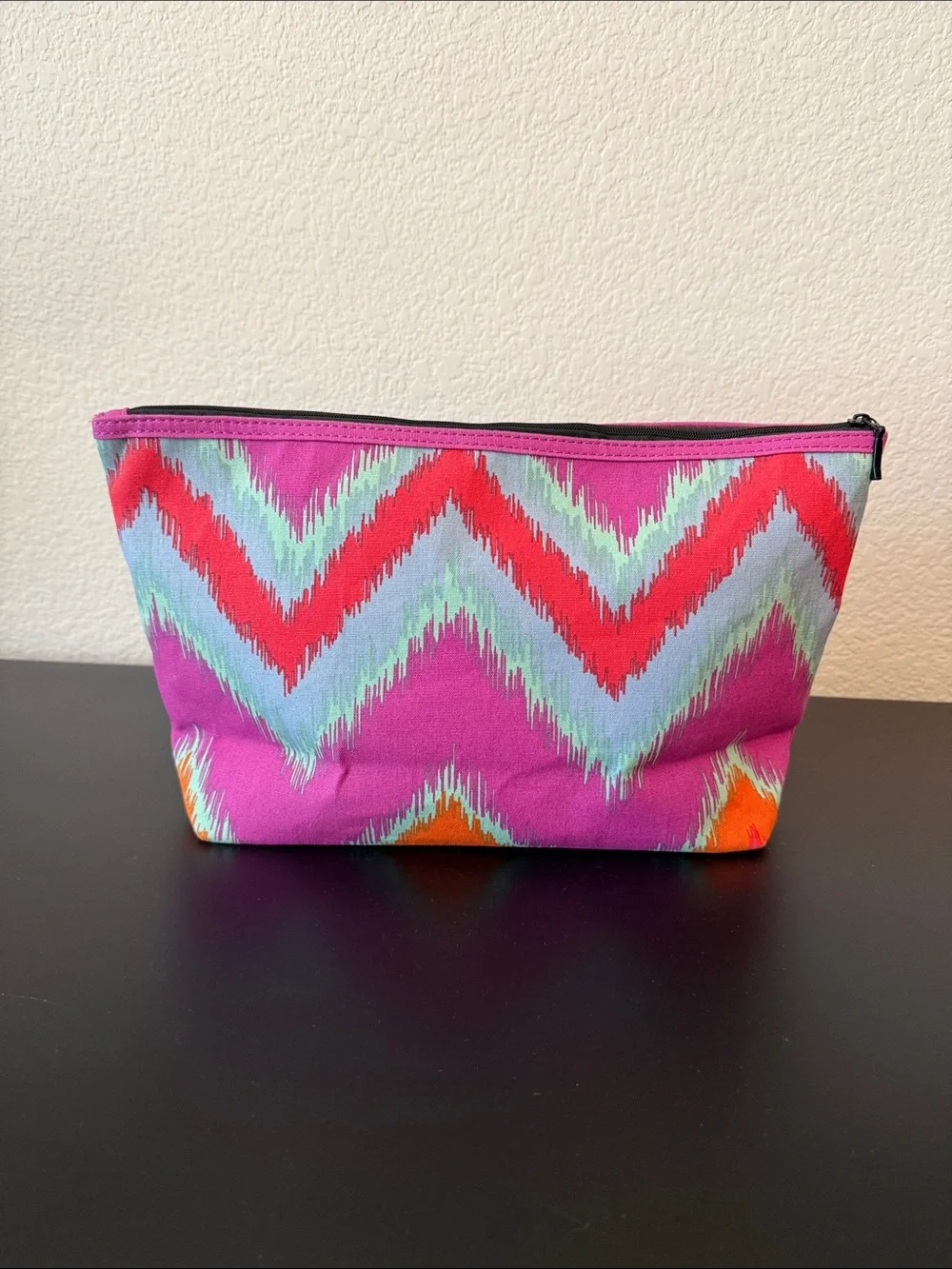 luci bags Pink Chevron Cosmetic Pouch